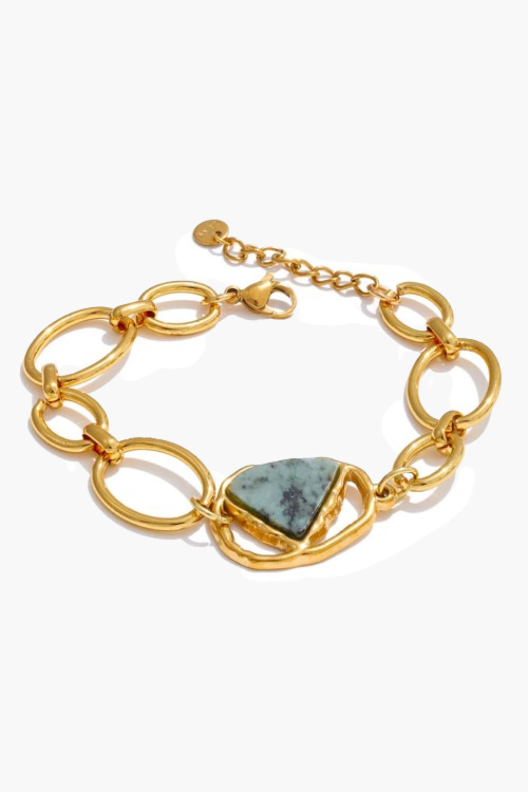 Pulseira de Corrente com Pedra Natural Azul
