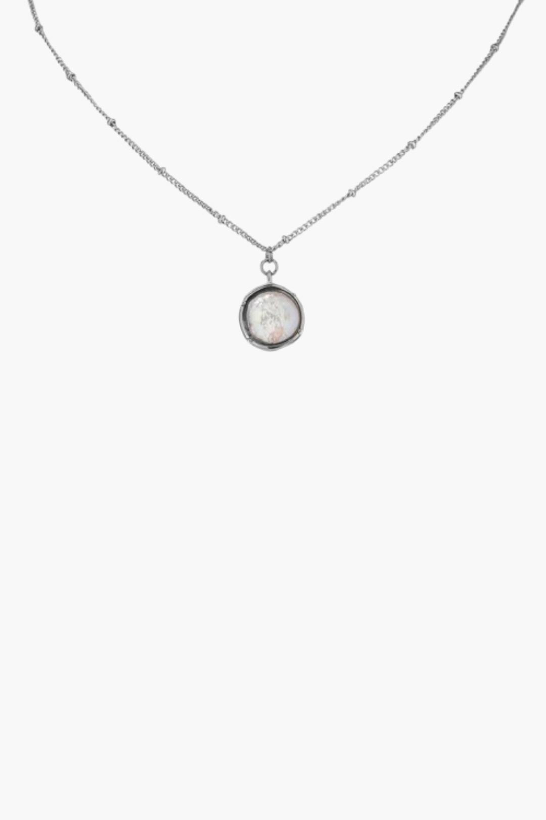 Colar Feminino Pingente Opala Branca Banhado a Ouro 18k Hipoalergênico - Veninar
