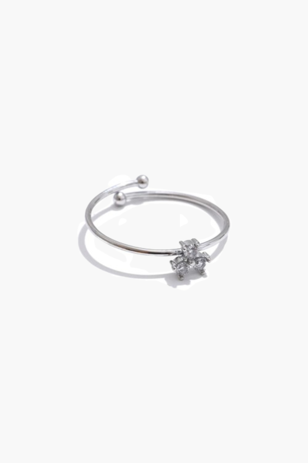 Anel Ajustável com Flor de Zircônias