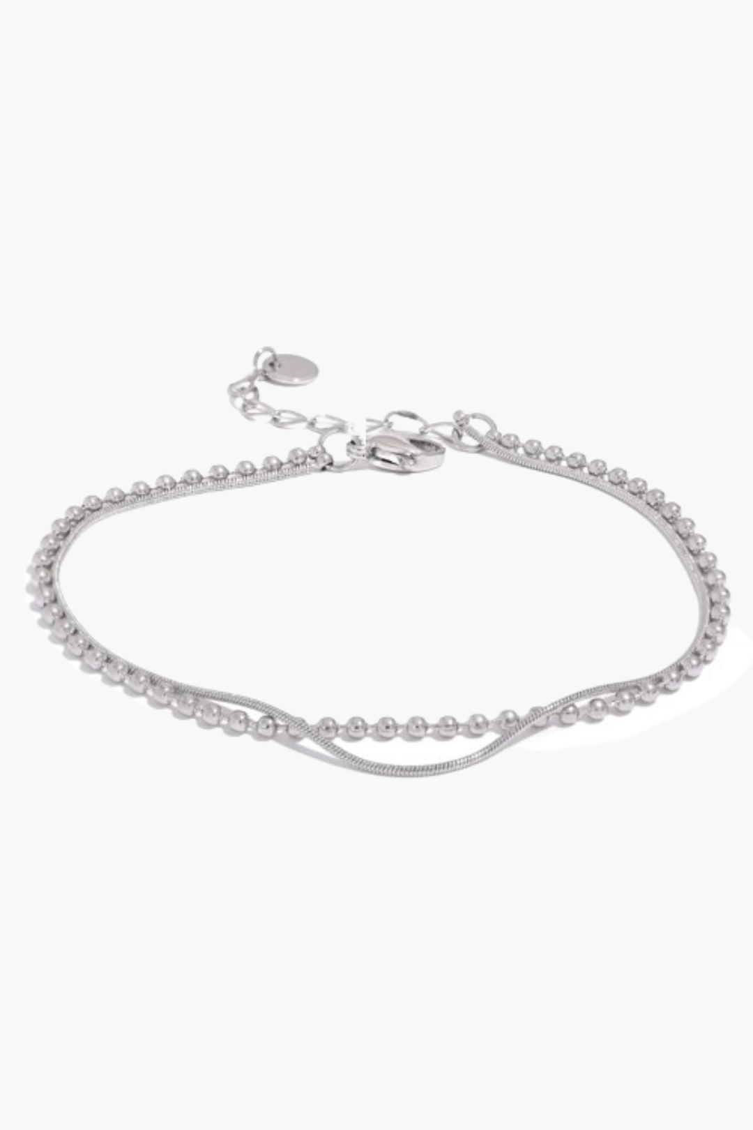 Pulseira  Corrente Dupla e Esferas
