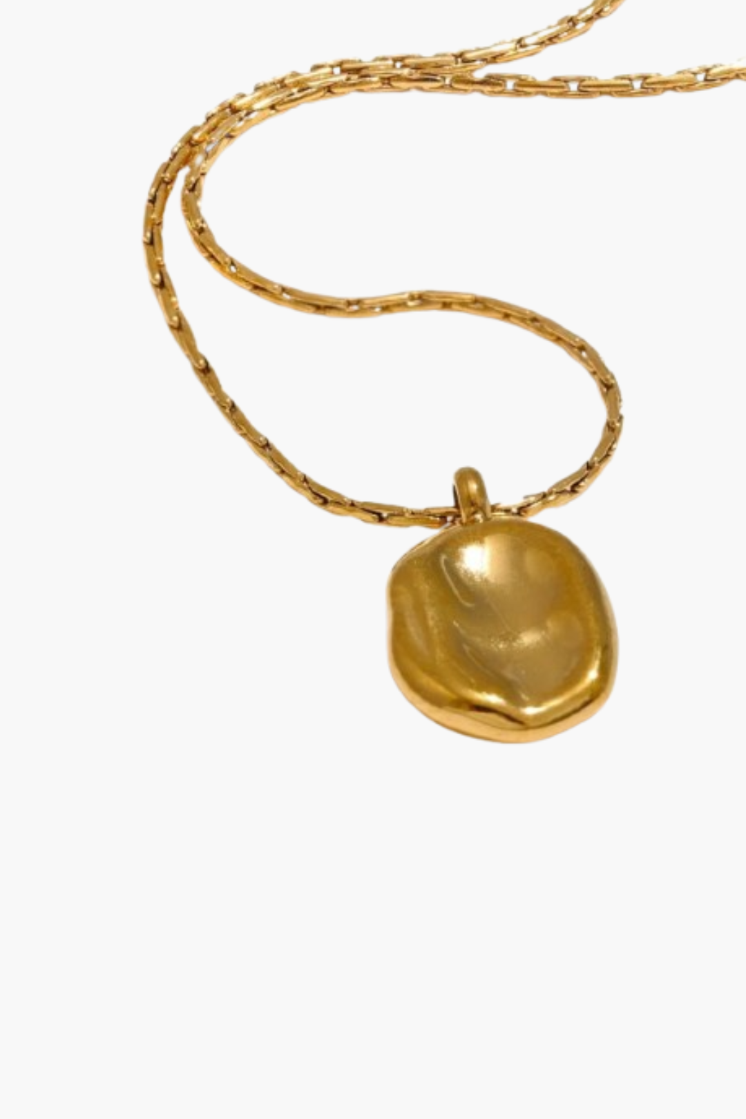 Colar Feminino Medalhão Orgânico Banhado a Ouro 18k Hipoalergênico
