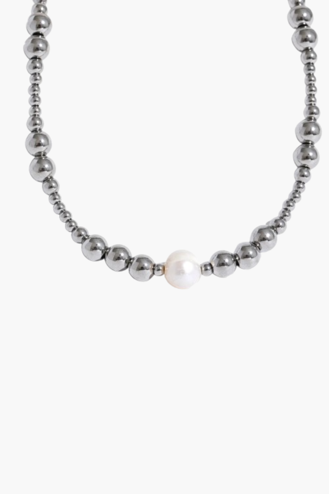 Choker Pérola Artificial com Contas Banhada Ouro 18k