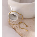 Pulsera Ajustable de Cadena Dorada Bañada en Oro 18K