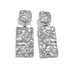 Brinco Retangular Martelado Imperiale