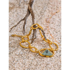 Pulseira Corrente com Pedra Natural Azul