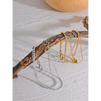 Pulsera Doble Cadena Ajustable con Bolitas Bañada