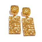 Brinco Retangular Martelado Imperiale
