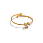 Brazalete Abierto con Flor de Circones