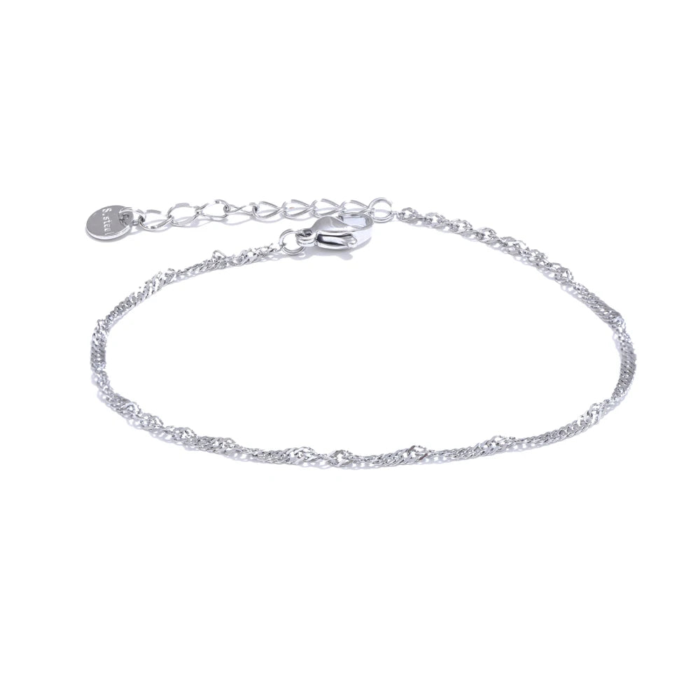 Pulsera Ajustable de Cadena con Detalles Tubulares