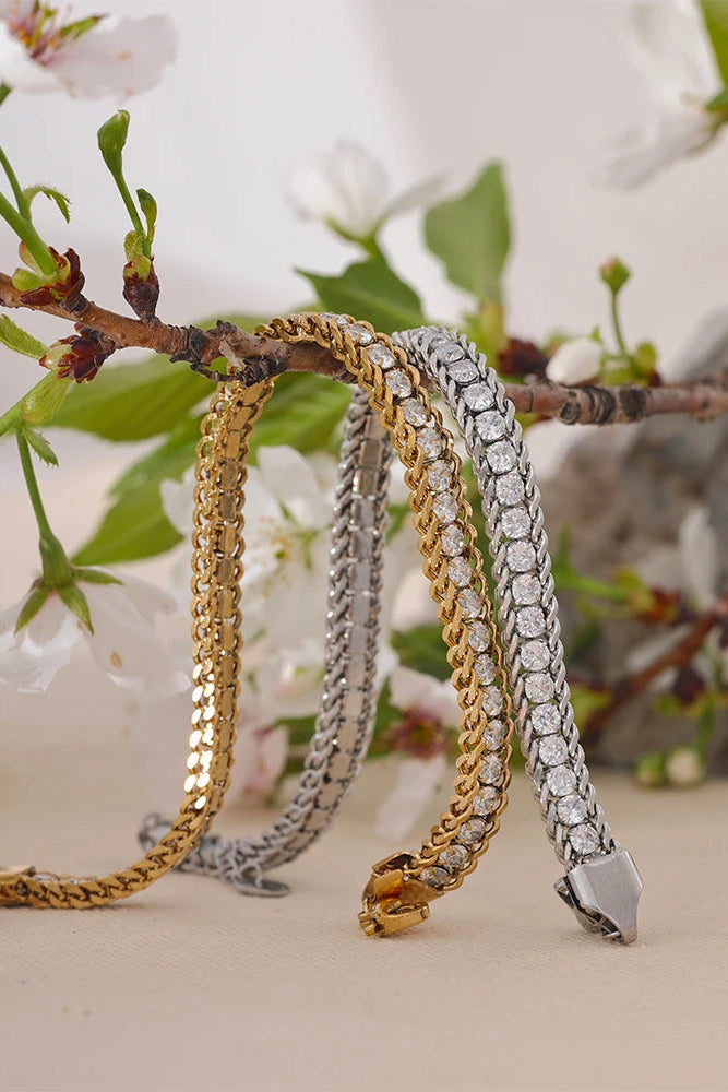 Pulseira Dupla Zircônia Cúbica Mirchel