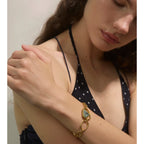 Pulseira Corrente com Pedra Natural Azul