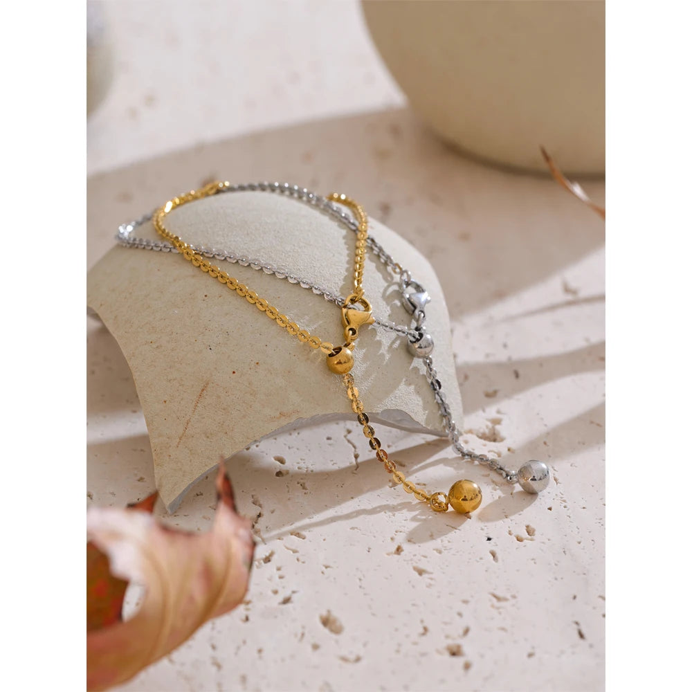 Pulsera Ajustable de Cadena con Esfera Colgante