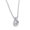 Collar con Colgante de Gota y Piedra Blanca