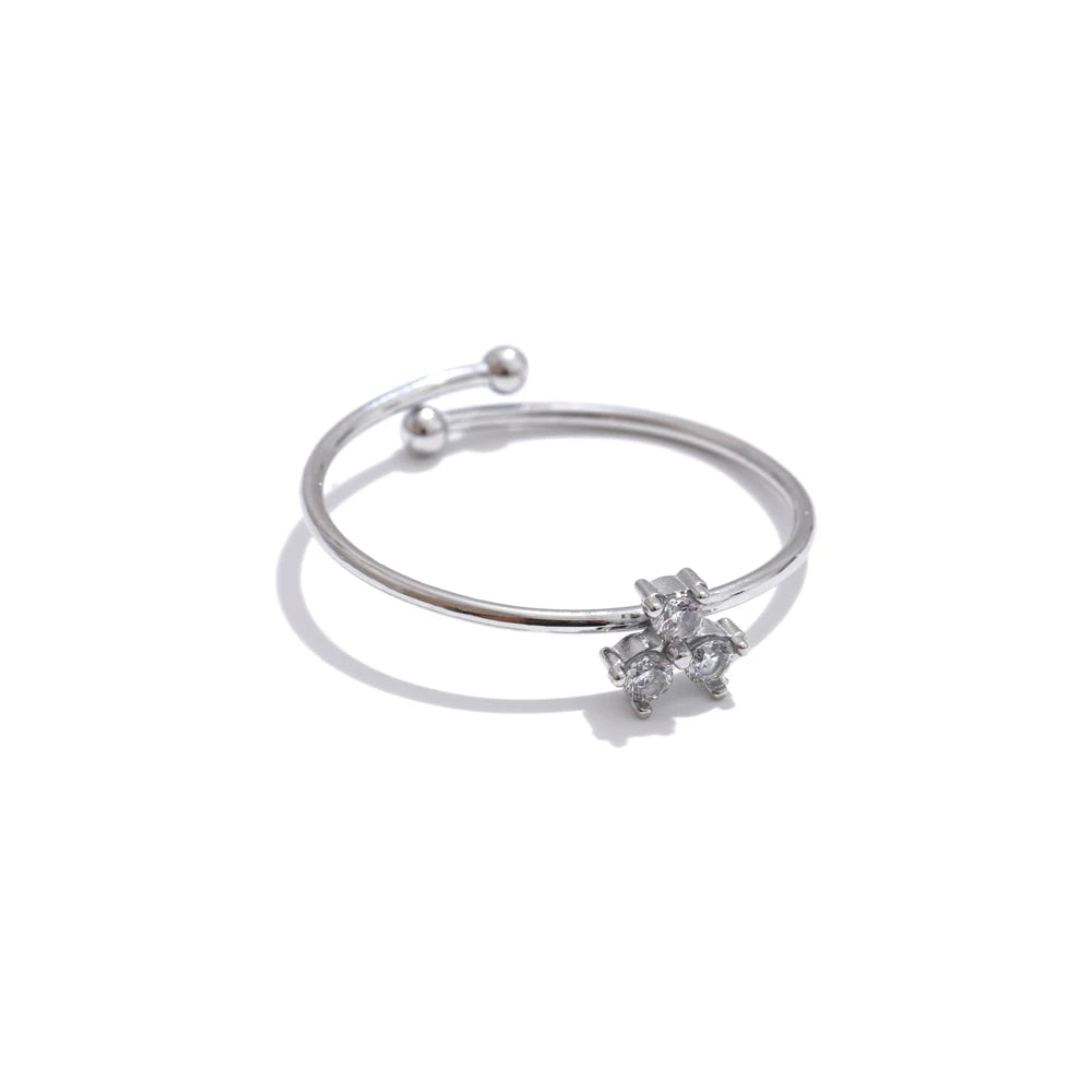 Brazalete Abierto con Flor de Circones