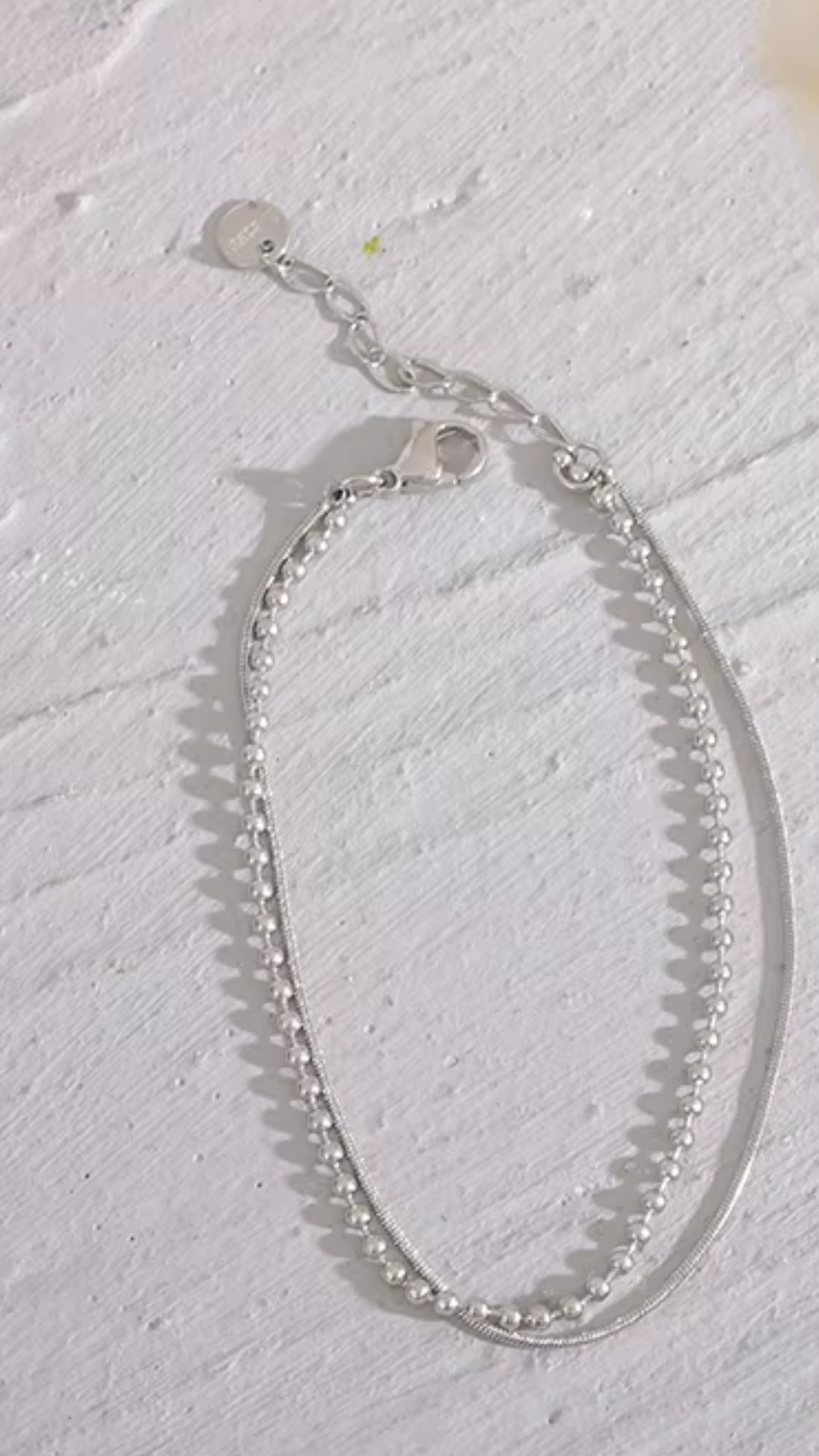 Pulseira  Corrente Dupla e Esferas